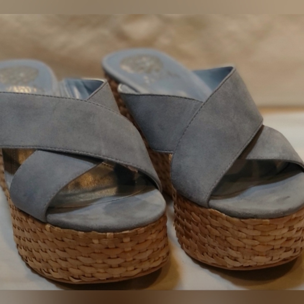 Vince Camuto Blue Wedge Espadrilles - Picture 12 of 13